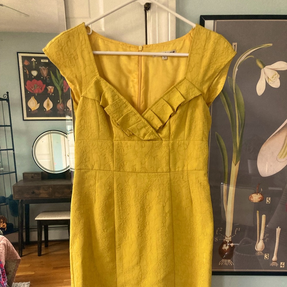 Nanette Lepore Yellow Ruffle Statement Dress - Size 2